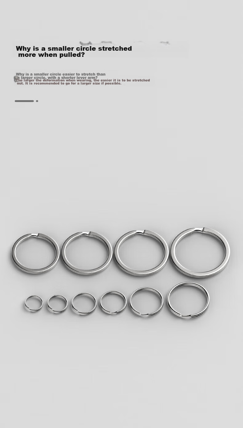 Laiben Stainless Steel Key Ring, Flat Key Ring for Car Keys, Round Large And Small Flat Rings, Thickened Accessories 3