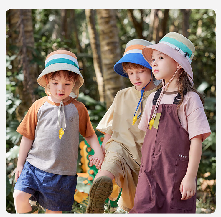 Lemonkid Children's Sun Protection Hat for Boys And Girls, Summer Sun Hat, Fisherman Hat, Shawl Bucket Hat, Grape Milkshake Color, Size 50 25