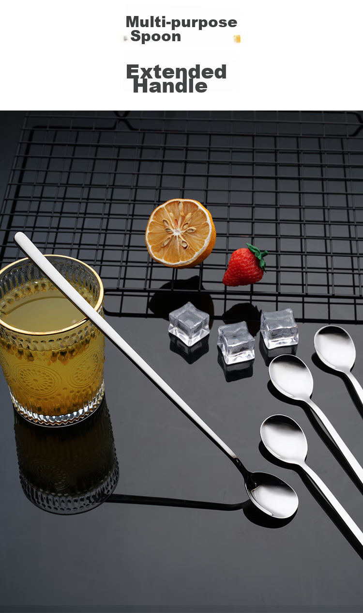 Shihua 304 Stainless Steel Long Handle Whisk, 23.6cm, Coffee Spoon, Milk Powder And Honey Mixing Spoon, Cocktail Spoon, Ice Spoon, 1 Piece 4