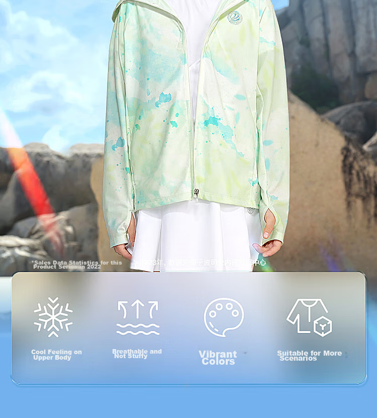 BOSIDENG National Standard Sun Protection Jacket Unisex Kids UV Protection Cooling Mint Mambo Hooded Outdoor Coat 2