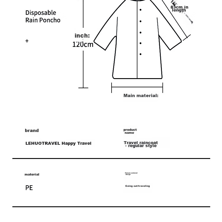 Lehuolvxing Disposable Raincoat, Thickened Adult Hiking Outdoor Concert All-In Full-Body Heavy Rain Protection Poncho, Long Style with Large Brim 12