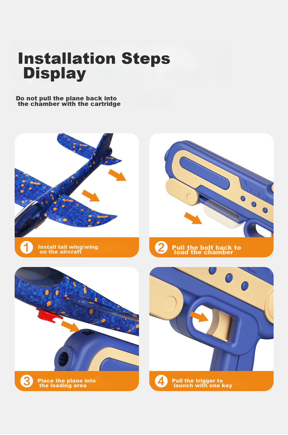 Dimoarch Airplane Toy, Foam Children's Aircraft Model, Outdoor Parent-Child Interactive Gliding And Ejection Soft Bullet Gun, Birthday Gift, Red 12