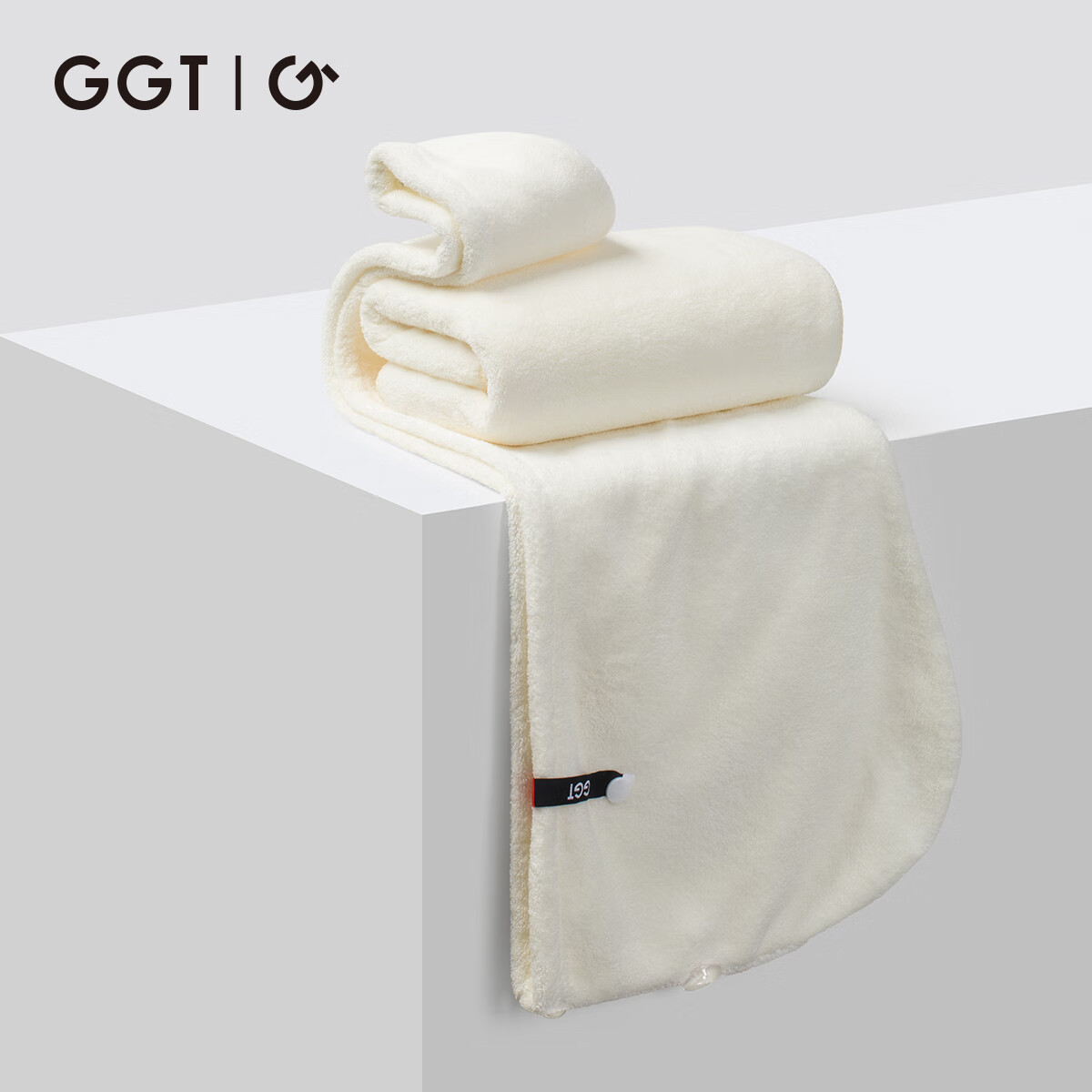 GGT Japanese Hair Drying Cap, Absorbent Quick-Drying Shower Cap, Hair Towel, Women's Hooded Headscarf, Household Use, Cream White
