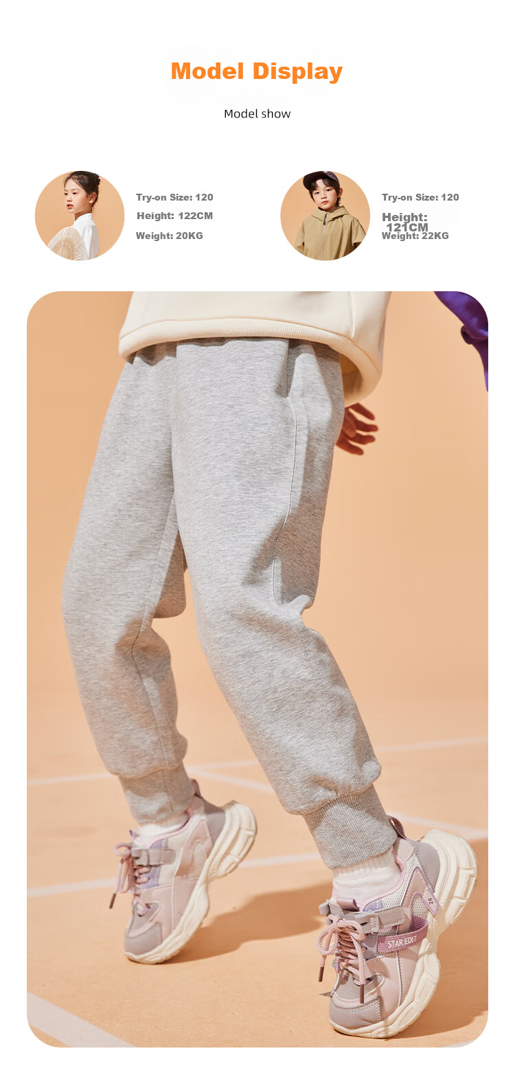 Baleno Boys' Pants, Fleece-Lined And Thickened, 2026 Children's Winter Clothing, Warm Lambswool Long Pants, Winter Style Kids' Sports Sweatpants 11