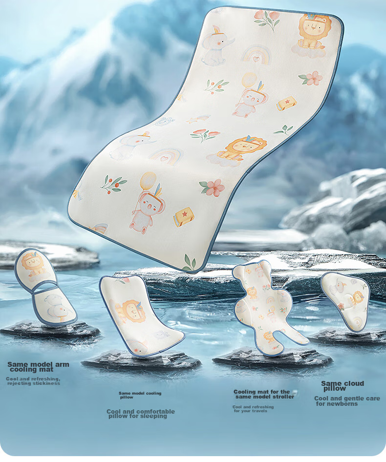 Betis Baby Breathable Ice Silk Cooling Mat Toddler Kindergarten Nap Bed Mat Forest Adventure 100*56cm 4
