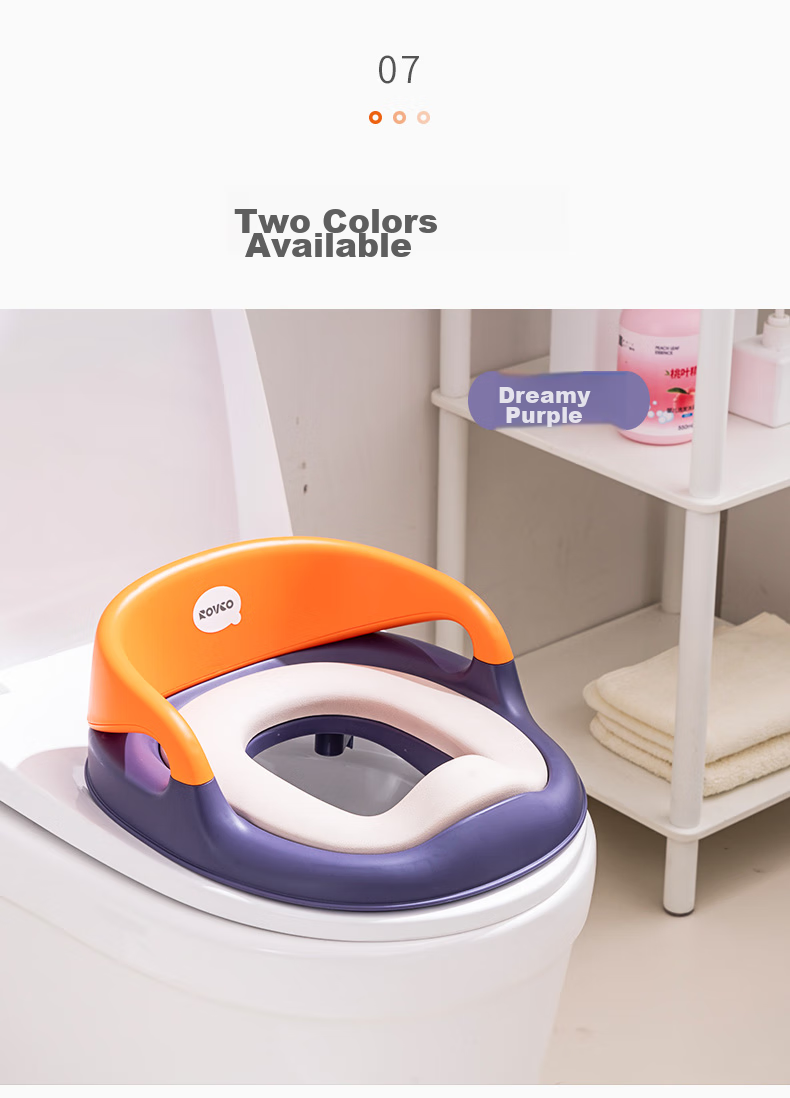 Rikang Children's Toilet Seat, Unisex Potty Training Pad for Boys And Girls, Baby Bathroom Training Aid, Coral Pink 7