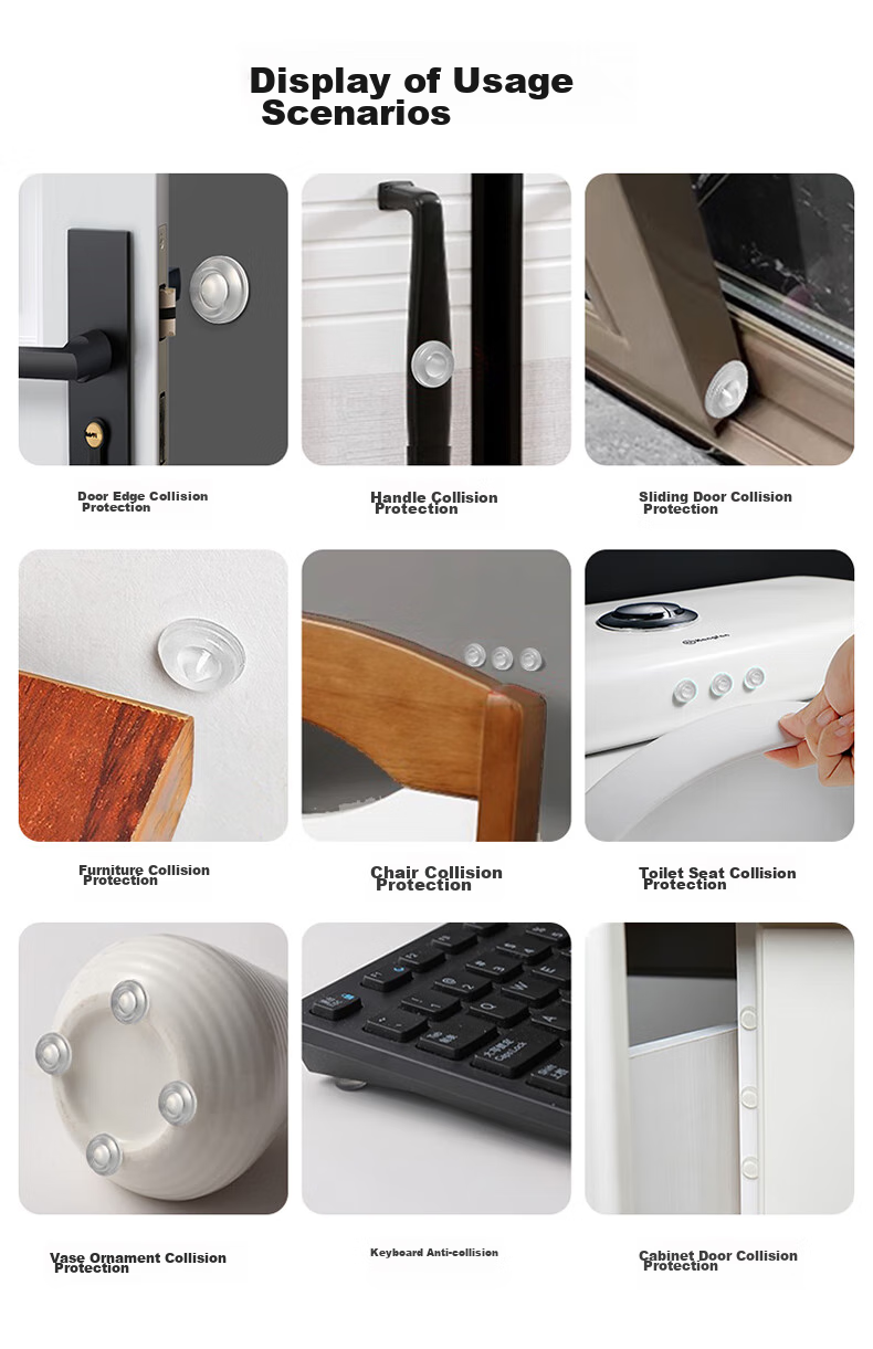 Modouyu Anti-Collision Stickers, Silicone Furniture Cabinet Door Bumper Pads, Handle Anti-Collision Particles, Refrigerator Transparent Anti-Collision Gadget, 50 Pieces 3