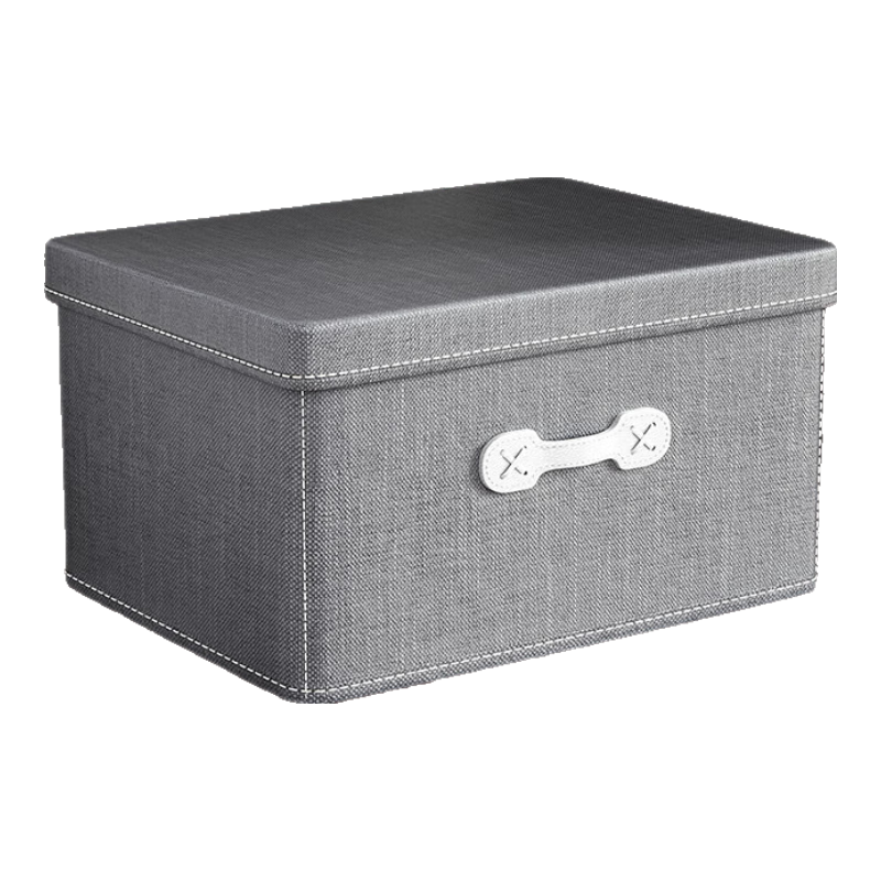 Bangnimeijia Cotton And Linen Storage Box for Home Closet, Foldable Storage Container for Bedroom, Gray - Extra Large Size, 40L