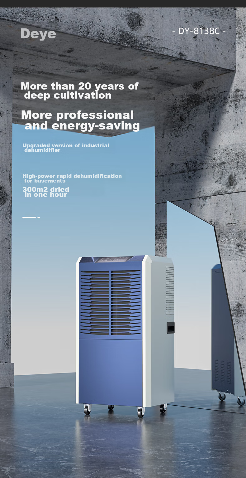 Deye Dehumidifier, Dehumidification Capacity 70 Liters/day Suitable for 200 Square Meters, High-Power Dehumidifier for Villas, Basements, Warehouses, Workshops DY-890C 3