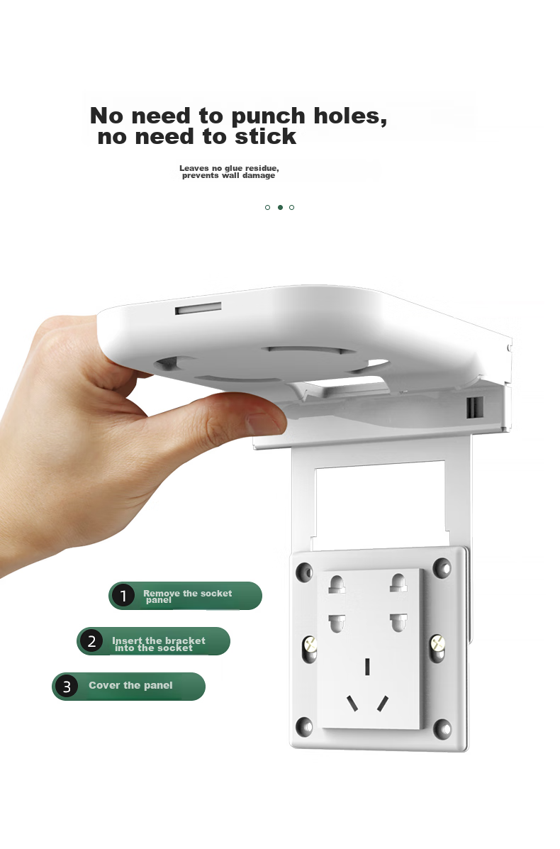 Zhiercheng Socket Panel Storage Rack, Smart Speaker Stand Camera Bracket, No Drilling Required, Can Hide Wires, Suitable for Xiaolai Xiaodu And Other Smart Speakers, Cameras, Ornaments, And More 4