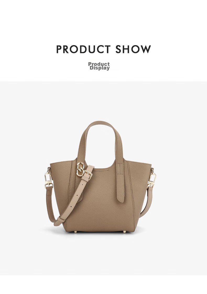 HONGU Women's Leather Handbag, Shoulder Bag, Commuter Basket Bag, Crossbody Bucket Bag, Birthday Gift for Girlfriend 10