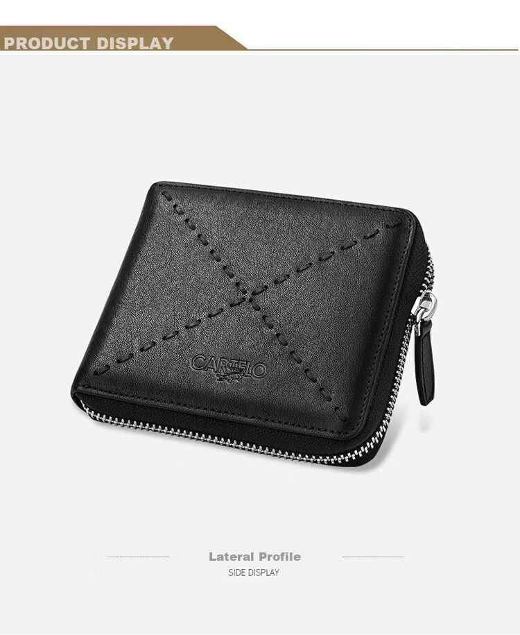 CARTELO Men's Long Wallet, Top-Grain Leather, Business Casual Multifunctional Money Clip Bag, Gift for Boyfriend on New Year's Day 8