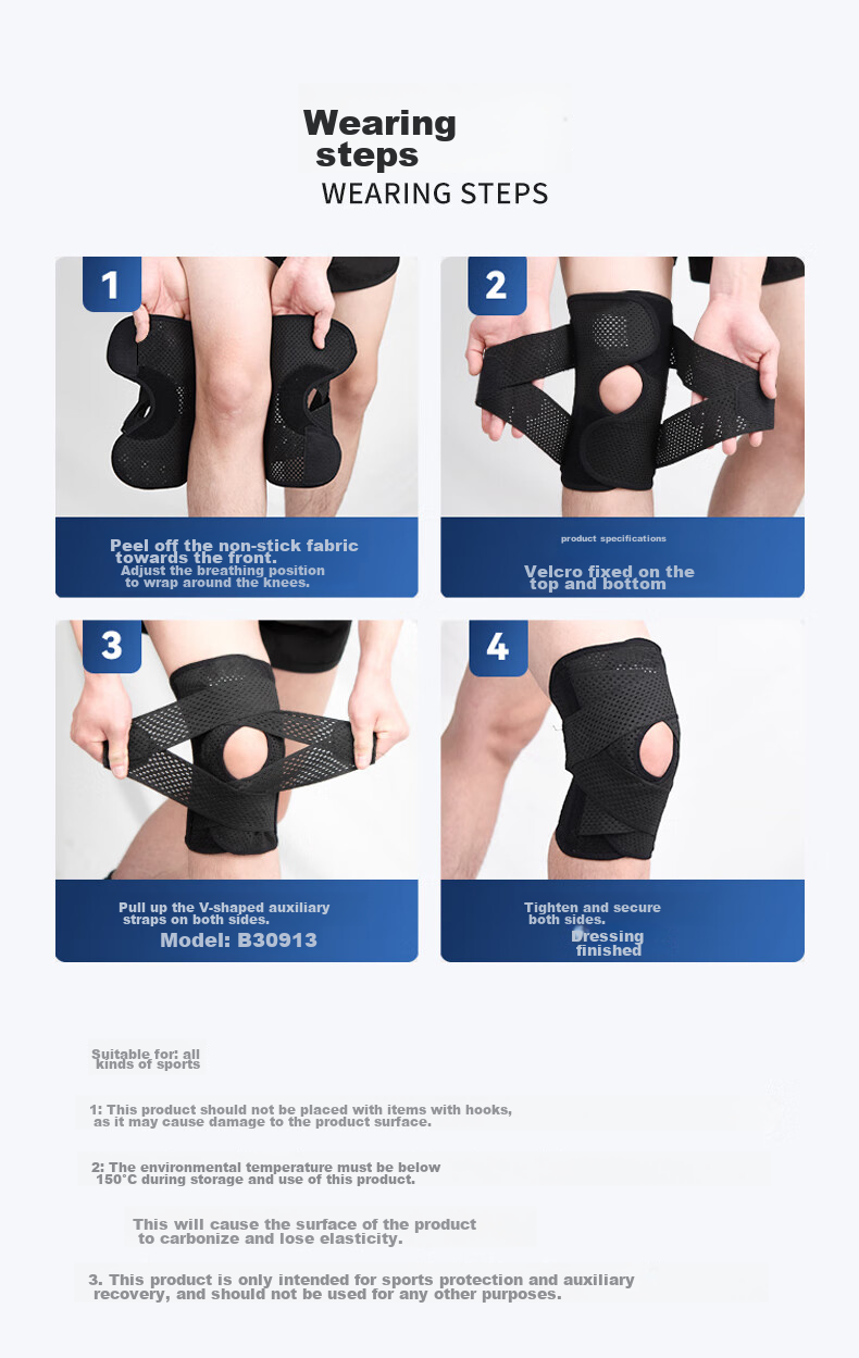 Chidong Meniscus Injury Knee Brace for Running, Cycling, Badminton, Arthritis, Unisex Patellar Strap Support, Single Piece, Size L 14