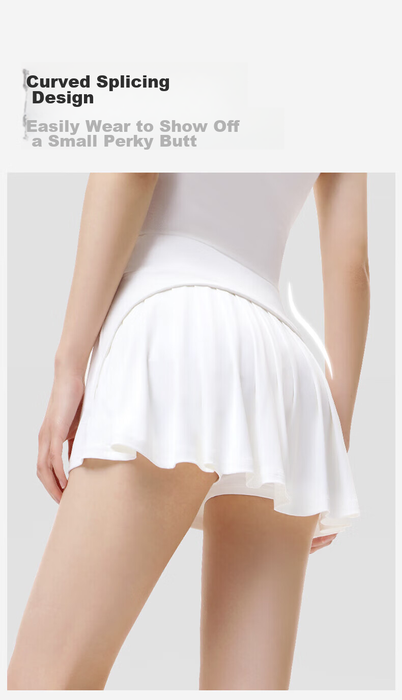 KAZUKOIN High-Waisted Skirt for Women, Spring And Autumn Outdoor Sports Fitness Yoga City Light Outdoor A-Line Pleated Skirt 6