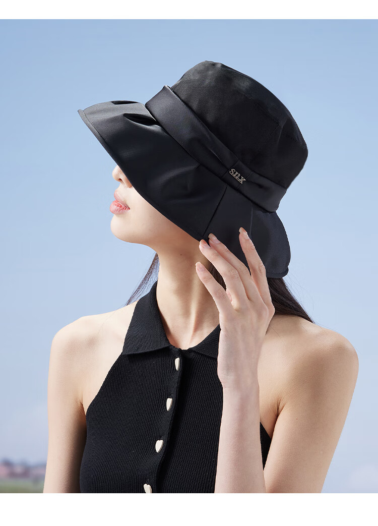 Shanghaigushi Silk Sun Hat for Women, Summer UV Protection, Mulberry Silk Hat, Birthday Gift for Mom Or Elders SSS24MZ20 Bean Paste Color 11
