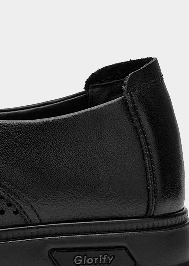 HLA Men's Leather Shoes, Business Casual Breathable Slip-On Leather Sandals for Men HAAPXM2FBH182, Black, Size 39 14