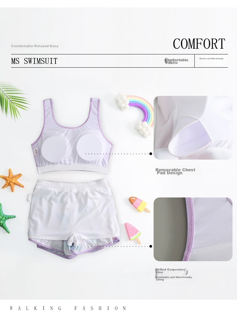 Barbie [Three-Piece Set], Women's Two-Piece Swimsuit, Sexy Tummy Control, Slimming, Hot Spring Swimwear, Beach Vacation Swimwear 19