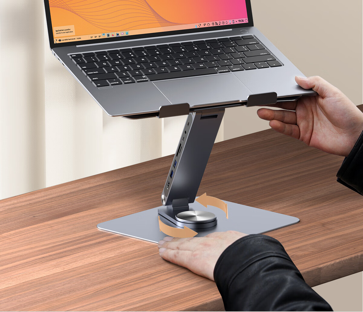Hagibis Laptop Stand, Computer Hub Expansion, Height-Increasing Stand, Multi-Port HDMI Bracket, Cooling Suspended Stand, Adjustable Height, Foldable, Rotatable, Storage-Ready, Compatible with MacBook Accessories 10