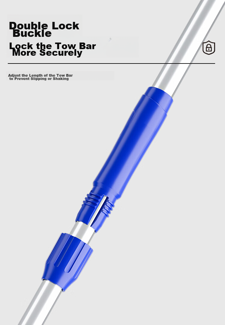 MR.SIGA Flat Mop, 42CM with 2 Cloths, 135CM Stainless Steel Handle, No-Hand Thickened Absorbent Mop Cloth 14