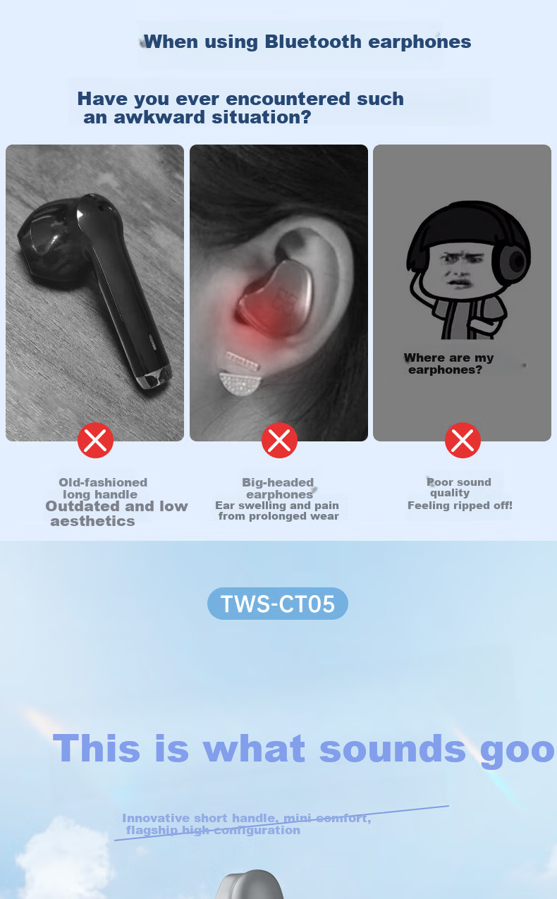 Chuang [Latest 2025 Model] Bluetooth Earphones, Wireless In-Ear, for Sports, Running, Music, Gaming, E-Sports, Low Latency, High Sound Quality, Compatible with 1