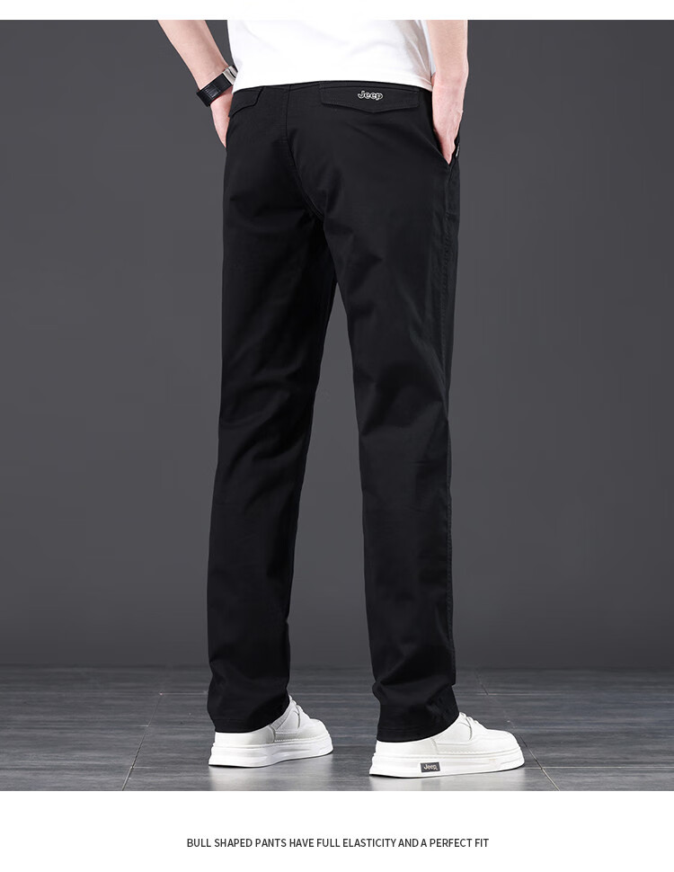 JEEP High-End Men's Casual Pants, 2026 New Summer Thin Loose Straight-Leg Business Pure Cotton Trousers for Me 25