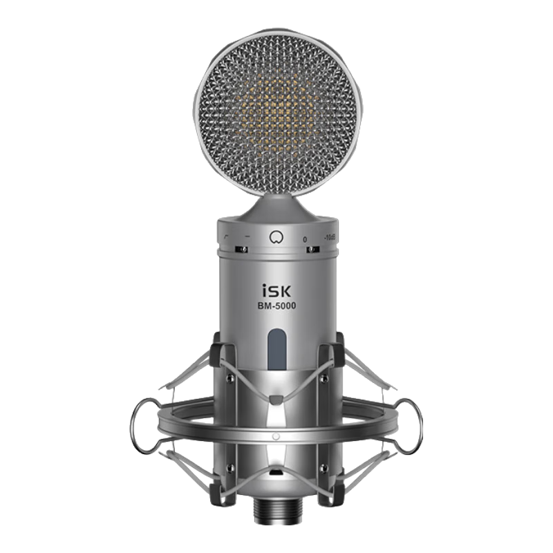 ISK BM-5000 Condenser Microphone Kit for Mobile Phone Live Streaming, Computer, Douyin, Kuaishou, Universal for Streamers, Singing, Quanmin K Song, Recording, Live Streaming Equipment Complete Set Microphone