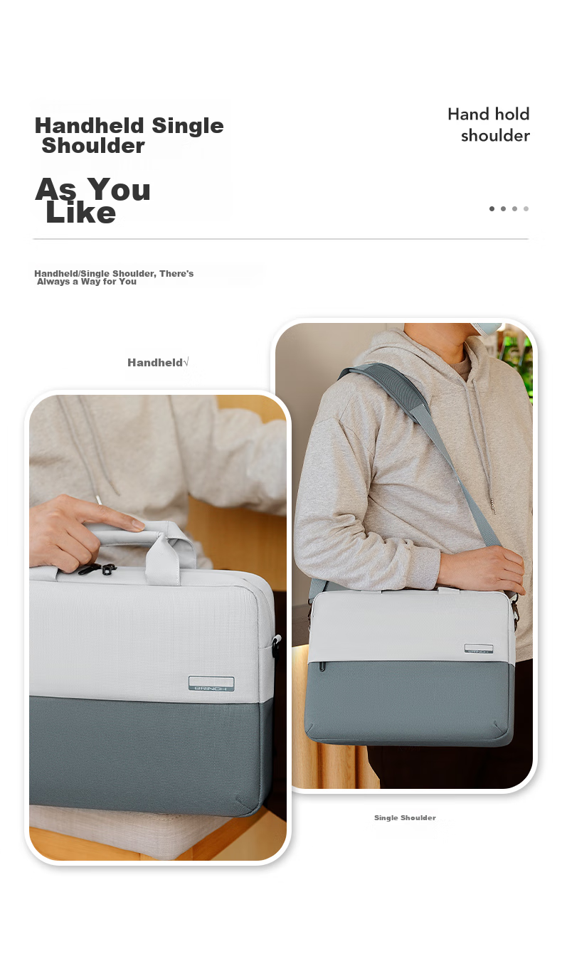 BRINCH Laptop Bag, Handheld, 14/16 Inch, Business Crossbody Shoulder Bag, Suitable for Apple And Huawei Laptops 6