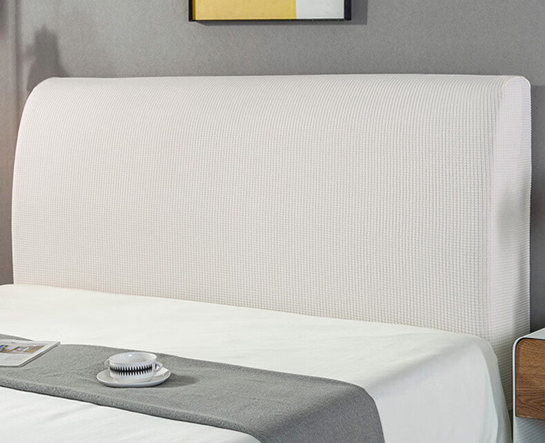 Siwangongli Bed Headboard Cover, Thickened Full Coverage Elastic Wooden Bed Backrest Soft Cover, Protective Dust-Proof Cover, Removable And Washable, Concealing Device 15