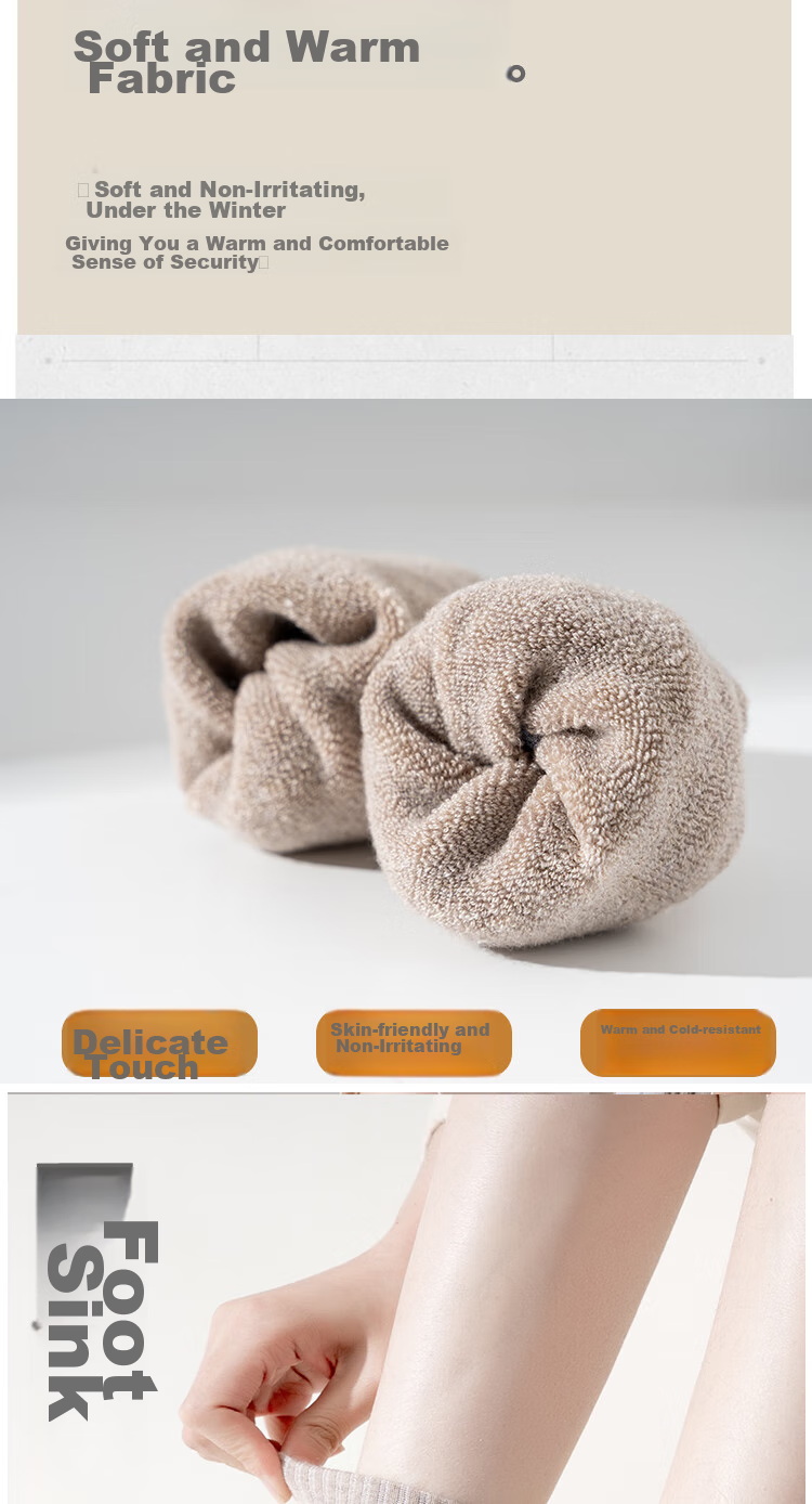 Mianwuqi Thick Wool Socks for Men And Women, Winter Cold-Resistant, Odor-Proof, High-Calf, Fleece-Lined, Warm, Heat-Retaining, Soft And Comfortable Women's Mixed 4