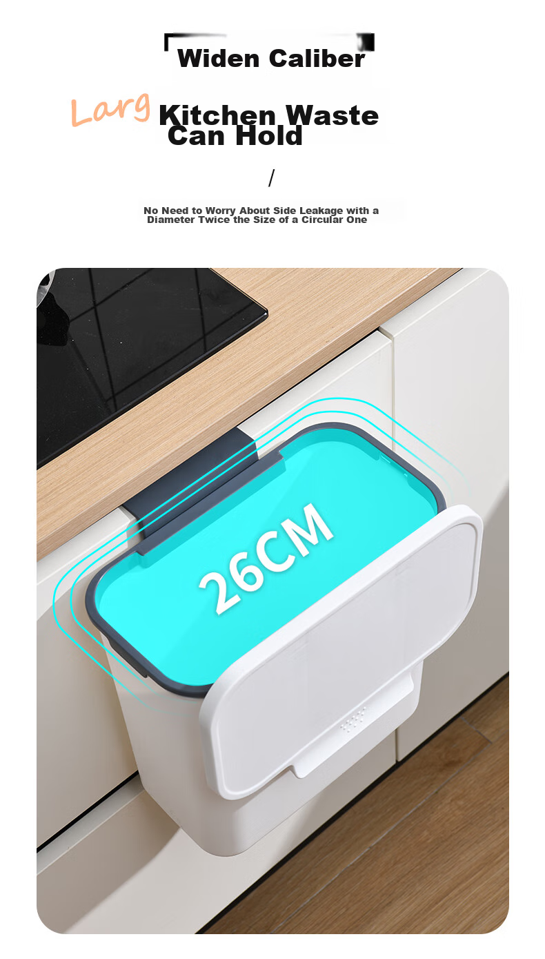 ABEPC Desktop Trash Can 1.5L Push-Button Lid Office Desk Nordic Style Small Waste Bin Storage Cylinder Light Green Gold 8