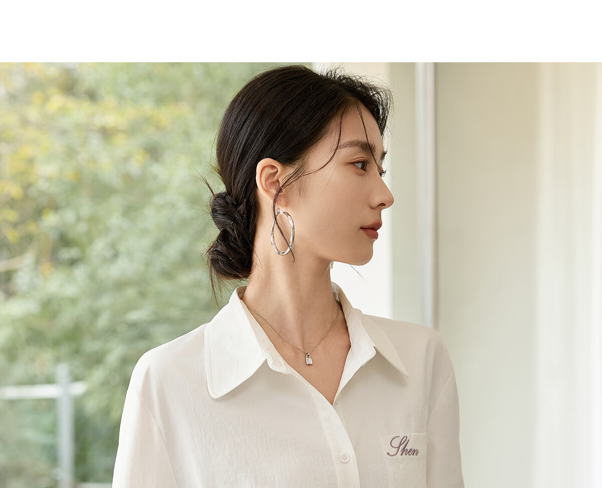 Chushen Spring And Autumn Long-Sleeve Shirt for Women, Turn-Down Collar, Embroidered Pockets, Versatile Commuter Blouse Top S143C2027 15