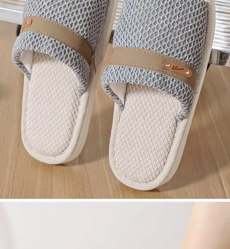 Huili Linen Slippers for Men And Women, Sweat-Absorbing And Breathable Home Shoes, Indoor All-Season Floor Slippers HL0215 Pink Size 40-41 27