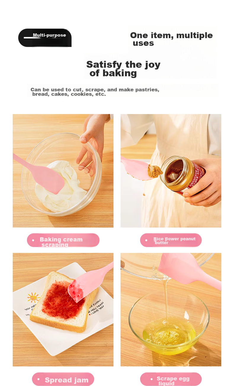 MEIJINJIA Large Silicone Spatula, Baking Tool, Cake Cream Butter Scraper, Oil Brush, Baby Food Tool, Mixing Spoo 3