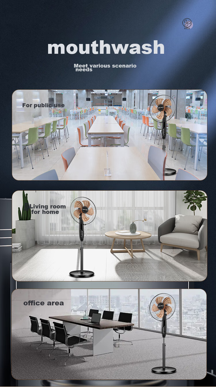 Wahson Electric Fan / Pedestal Fan / Metal Aluminum Blade Fan / Low Noise High Airflow Dormitory Office Fan Business Home Energy-Saving Standing Fan FS-D1403 13