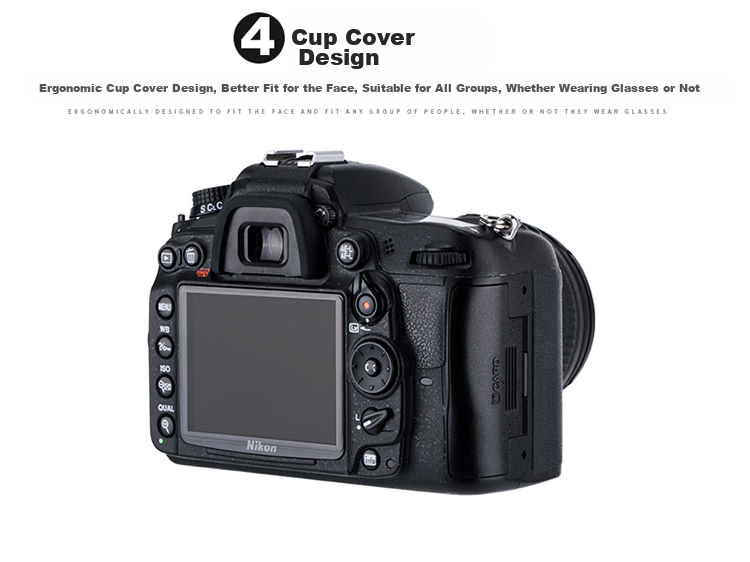 JJC Compatible with Nikon DK-23 Eyecup for D90, D610, D750, D7200, D600, D300s, D80 DSLR Camera Viewfinder Cover, Rubber Eyepiece Accessory 5