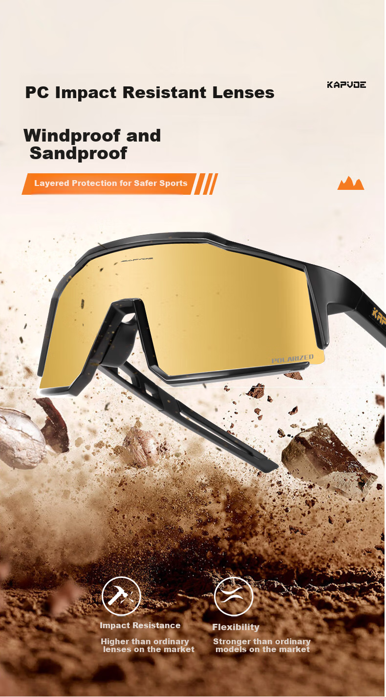 KAPVOE Pioneer Colorful Hiking Sunglasses Outdoor Windproof Polarized Goggles Unisex 4