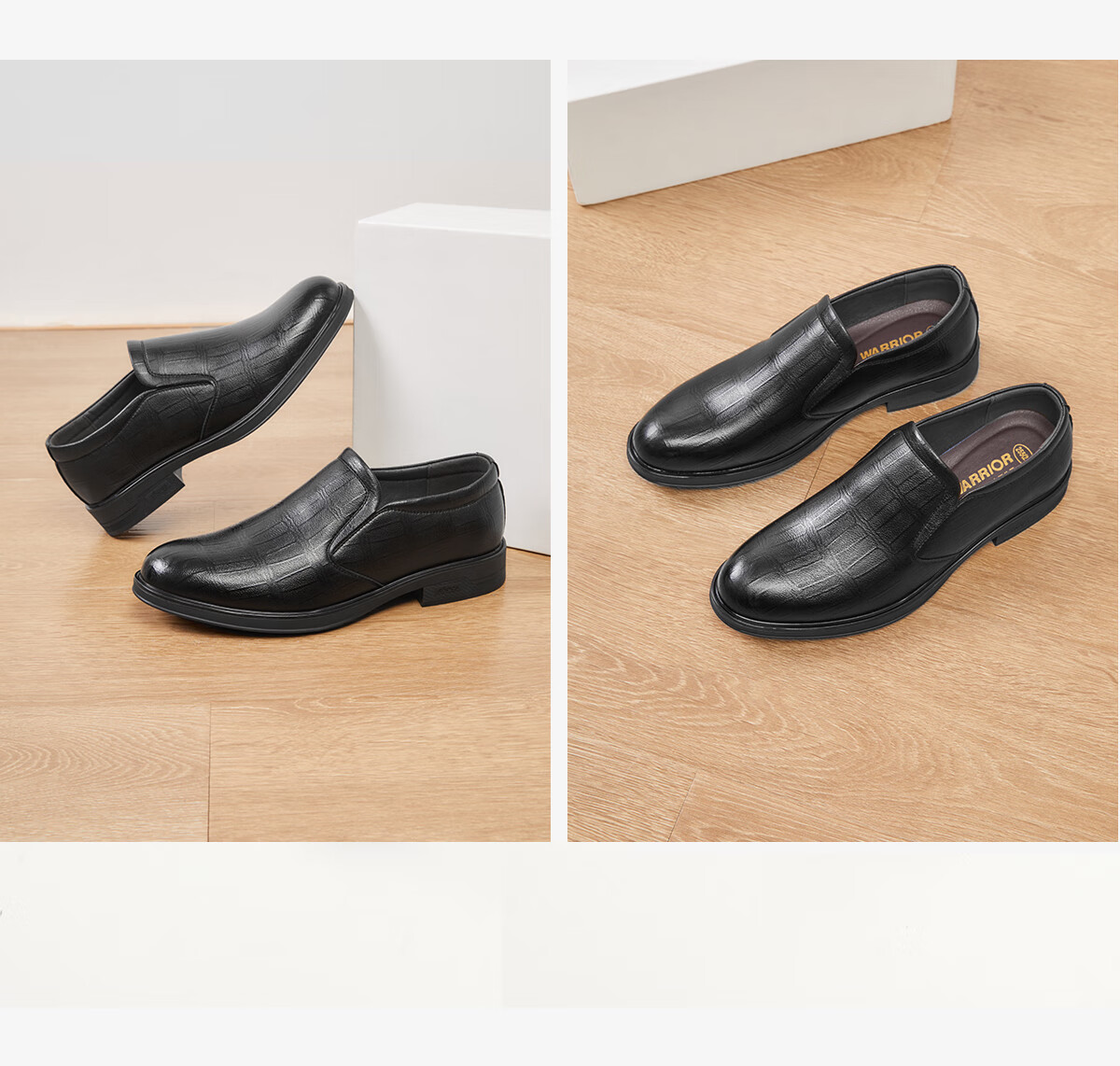 Huili Men's Shoes, Business Commute Leather Shoes, Versatile Casual Comfortable Slip-On Soft Surface Formal Shoes for Dads, Black, Size 44 12
