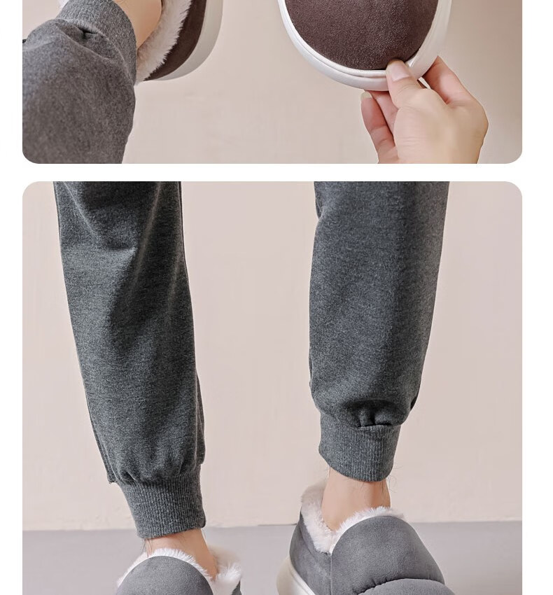 Huili Cotton Slippers with Cotton Lining, Warm And Thick, Suitable for Indoor And Outdoor Wear, Non-Slip, HL0795, Pink, Size 38-39 29
