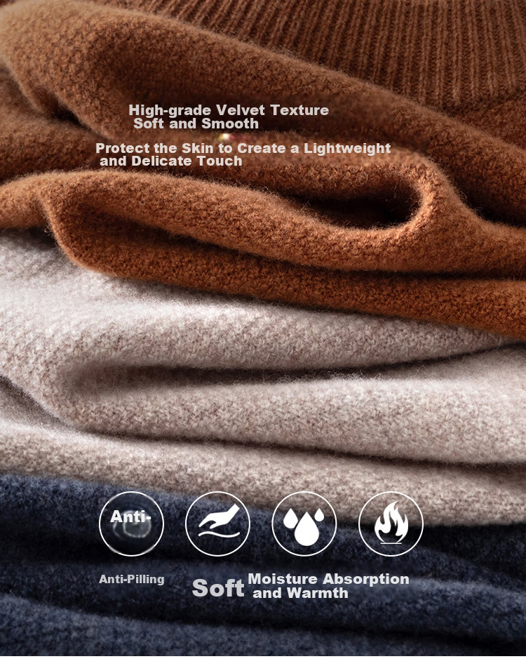 FIRS Wool Sweater, 100% Merino Wool, Heavyweight Thickened, Autumn And Winter Warmth, Soft And Comfortable, Non-Irritating, Anti-Pilling Sweater for Me 5