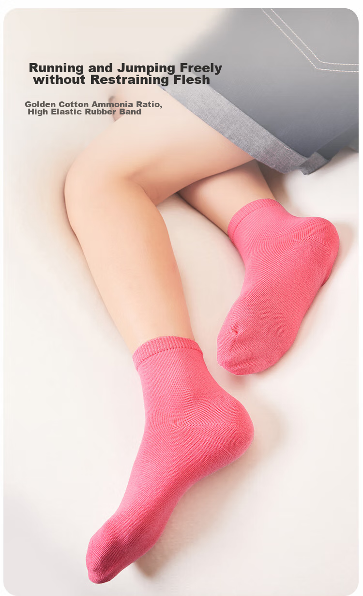 BALABALA Children's Socks, Spring And Autumn, Boys And Girls Cotton Socks, Solid Color Baby Toddler Mid-Calf Socks, Five Pairs Pack, 208924172205 5