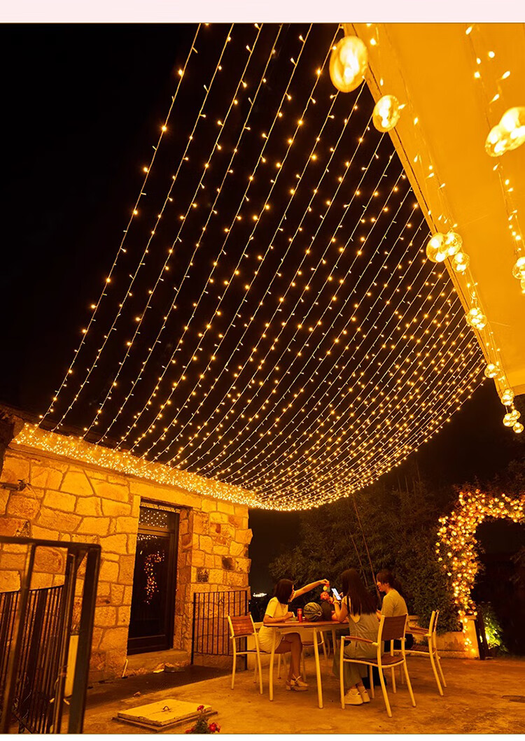 Jingyun Can Starry Sky Small LED String Lights Colorful LED Light String for Spring Festival Lantern Festival Outdoor Waterproof Color Changing String Lights 50m Male and Female Tail Connector [Jing W 14