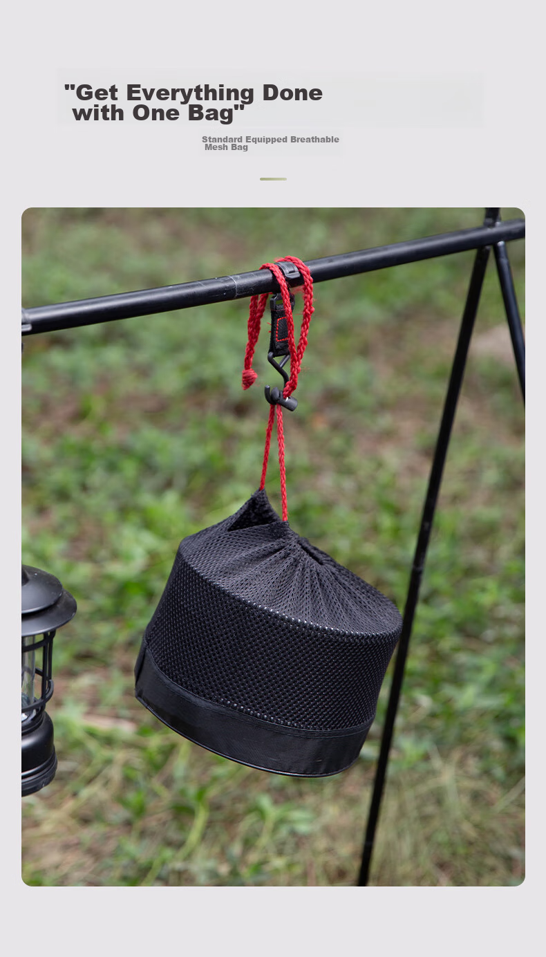 E-Rover Outdoor Camping Cookware Set, Including Kettle, Frying Pan, Pot Cover, And Complete Camping Equipment, Qianzi Cookware 6