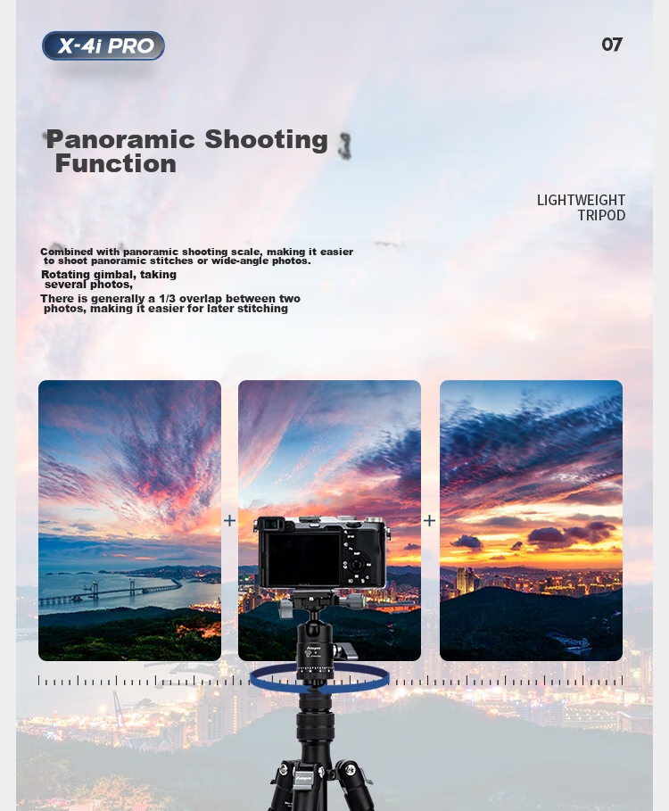 Fotopro E4I PRO+42QP & Joy Co-Branded Edition, Detachable Gimbal, Adjustable Monopod, Easy-Folding Panoramic Shooting Tripod for Mirrorless And Digital Cameras, Includes Phone Clamp 13
