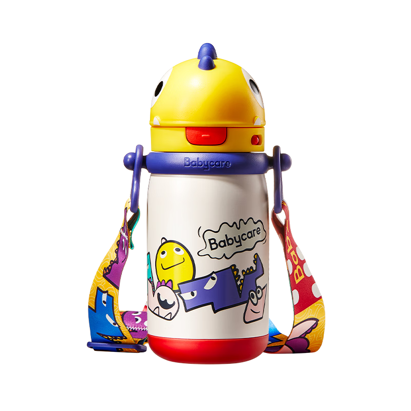 Babycare Children's Water Bottle for Babies over 6 Months Old, T-Rex Stainless Steel Insulated Cup for School, 450ml - New And Old Styles Mixed Delivery
