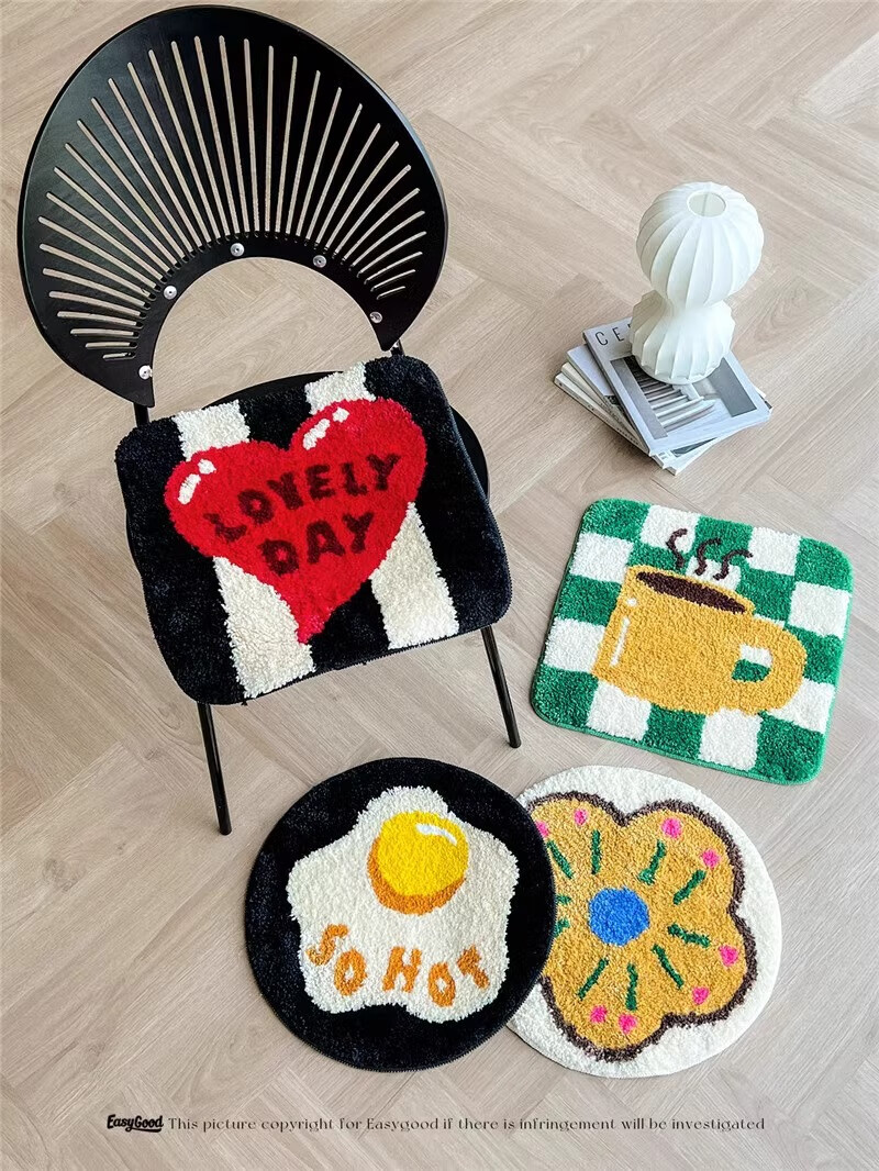 Dijialun Winter Car Seat Cushion, Cartoon Flocked Soft Chair Pad for Dining Room Chairs, Office Plush Living Room Sofa Cushio 7