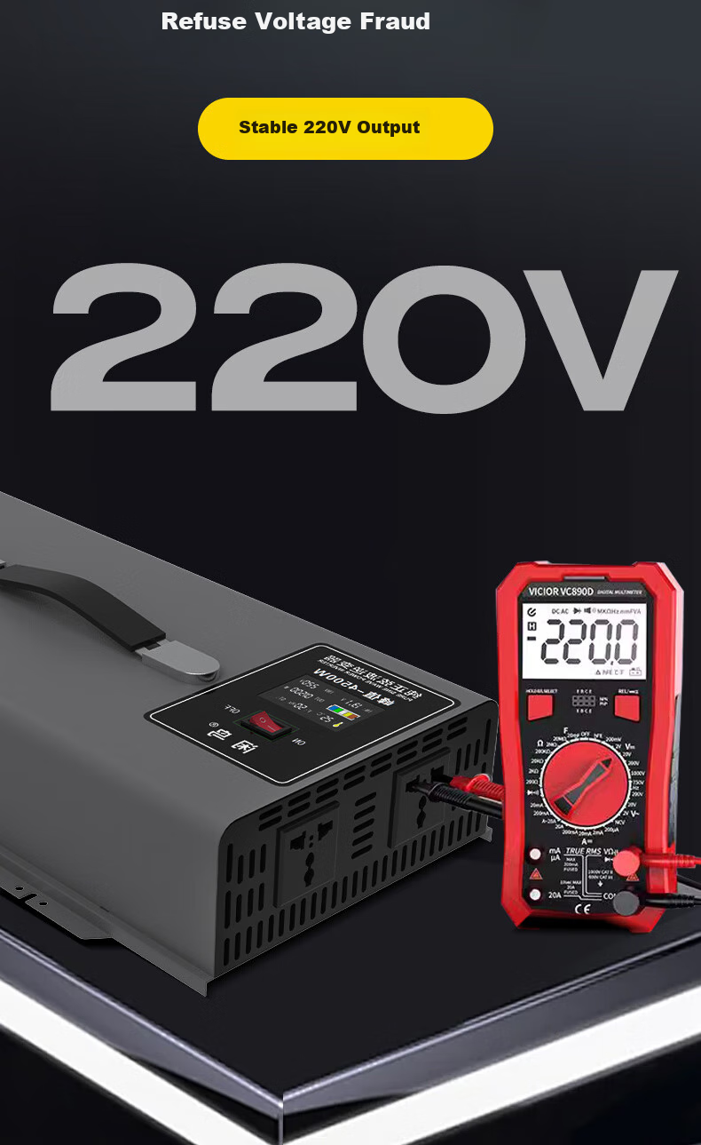 XIANNIAO Inverter, High-Power 72V to 220V Pure Sine Wave, 2300W Battery Tricycle Power Supply for Street Vendors' Use 9