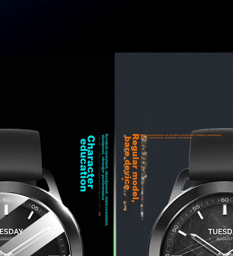 ESCASE [Three-Piece Deluxe Set] Xiaomi Watch S4 Protective Film, Watch S3 Tempered Glass Screen Protector, Full Coverage, HD Clear, Shatterproof, Fingerprint-Resistant Protective Film for 46mm Watch Face 12