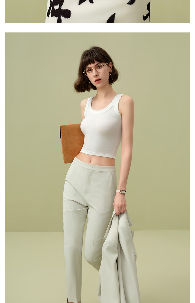 MONTAGUT Modal Cotton Camisole, Women's Suit Inner Wear, Slim Fit, Thin Underwear, Base Layer, White Sleeveless Top, Autumn Seaso 11