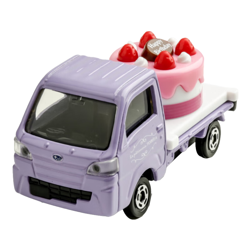 TAKARA TOMY, Alloy Car Model Toy for Children, Red And White Box No. 27 Subaru Brat Transport Vehicle, 228431