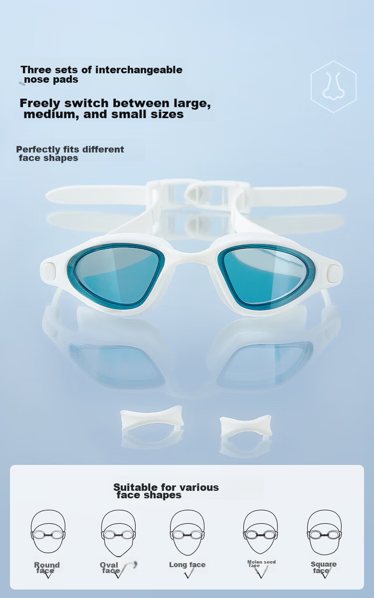 JD Original Swimming Goggles, High Definition Anti-Fog Waterproof Swim Glasses, Professional Coated Goggles for Men And Women, Ice Crystal Purple 13